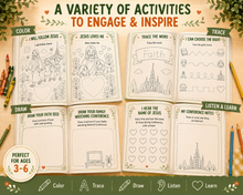 Load image into Gallery viewer, General Conference Activity Book for Kids Ages 3–6 | LDS Coloring, Activities & Stickers