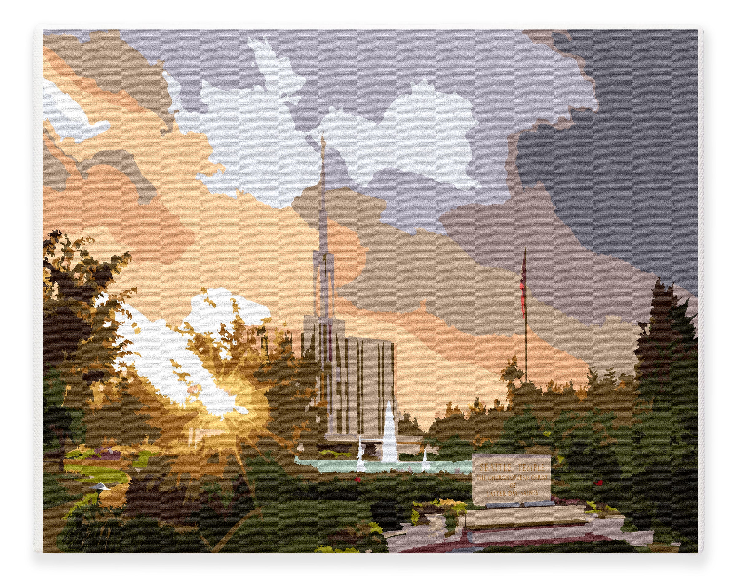 Seattle Washington Temple | Paint By Numbers Kit – LDS Paint By Numbers