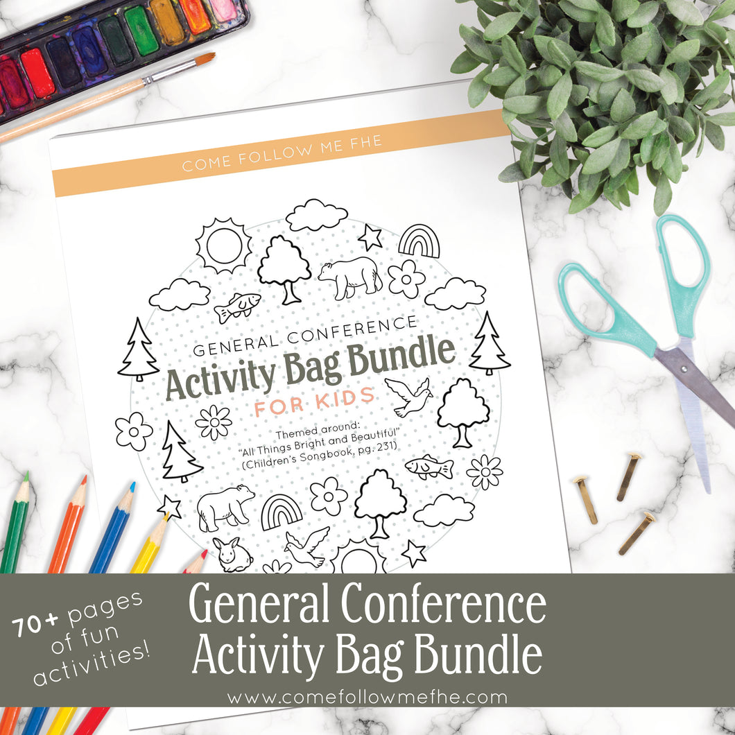 Printable General Conference Activity Bag Bundle | Instant Download