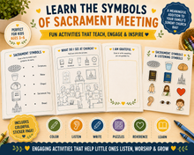 Load image into Gallery viewer, Sacrament Meeting Activity Book for Kids Ages 3–6 | LDS Quiet Church Activities &amp; Stickers
