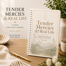 Load image into Gallery viewer, Tender Mercies &amp; Real Life – 12-Week LDS Gratitude Journal | Guided Christian Journal for Latter-day Saint Adults
