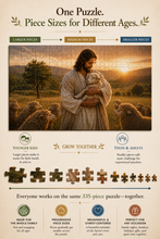 Load image into Gallery viewer, The Good Shepherd – 335-Piece Progressive Family Puzzle | Large-to-Small Pieces for All Ages
