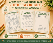 Load image into Gallery viewer, General Conference Activity Book for Kids Ages 3–6 | LDS Coloring, Activities &amp; Stickers
