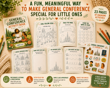 Load image into Gallery viewer, General Conference Activity Book for Kids Ages 3–6 | LDS Coloring, Activities &amp; Stickers
