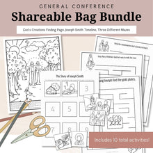 Load image into Gallery viewer, Printable General Conference Activity Bag Bundle | Instant Download | Spring 2025
