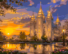 Load image into Gallery viewer, Salt Lake Temple at Sunset | Paint by Number Kit
