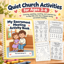 Load image into Gallery viewer, Sacrament Meeting Activity Book for Kids Ages 3–6 | LDS Quiet Church Activities &amp; Stickers
